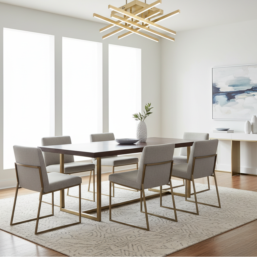 Lustra LED cu Telecomanda LINEX, 81W, Lumina 3000K/4000K/6000K, Dimabila, Auriu Lustre LED cu Telecomanda Default Title Alessandro Design