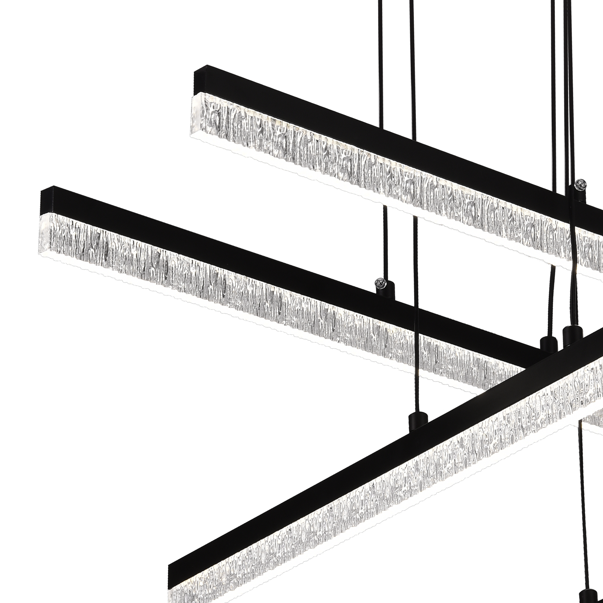 Lustra LED Suspendata cu Telecomanda STRATA, 4 elemente, 54W, Lumina 3000/4000/6000K, Negru, Inaltime Reglabila Lustre LED cu Telecomanda Default Title Alessandro Design
