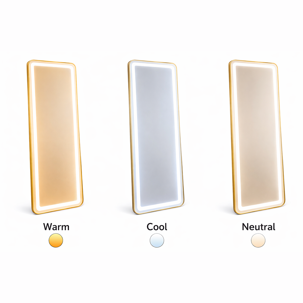 Oglinda LED Rectangulara, Rama Aurie, 50x160cm, Dimabila, Lumina Rece/Calda/Neutra, Dressing Couture Oglinzi Dressing Default Title Alessandro Design