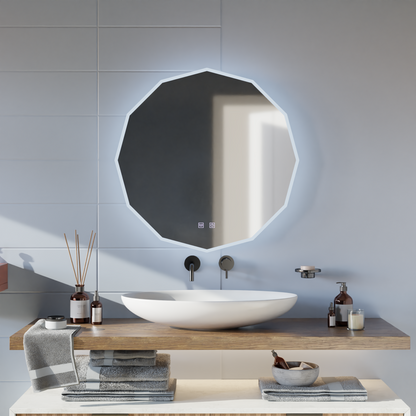 LED kerek tükör, 80 cm, VIVO Touch, páramentesítő rendszer, szabályozható tükrök Korman E alapértelmezett cím Alessandro Design