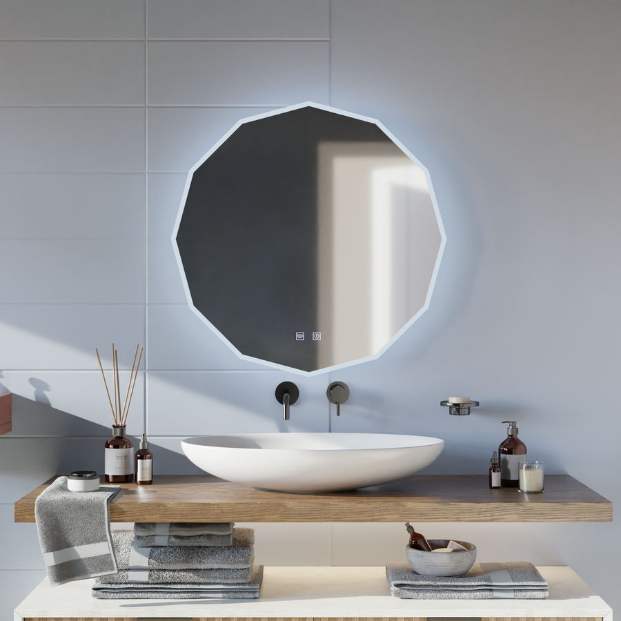 LED kerek tükör, 80 cm, VIVO Touch, páramentesítő rendszer, szabályozható tükrök Korman E alapértelmezett cím Alessandro Design