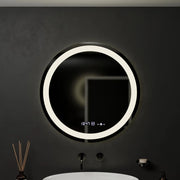 Kerek LED-es tükör, 60 cm, Celeste MotionGlow Marcello, páramentesítő rendszer, óra és hőmérő, szabályozható, meleg, semleges hideg fény 3000K/4000K/6000K Marcello tükrök alapértelmezett cím Alessandro Design