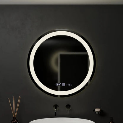 Kerek LED-es tükör, 60 cm, Celeste MotionGlow Marcello, páramentesítő rendszer, óra és hőmérő, szabályozható, meleg, semleges hideg fény 3000K/4000K/6000K Marcello tükrök alapértelmezett cím Alessandro Design