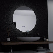 LED kerek tükör, 60 cm, Serenite MotionGlow Marcello, páramentesítő rendszer, óra és hőmérő, szabályozható tükrök Marcello alapértelmezett cím Alessandro Design