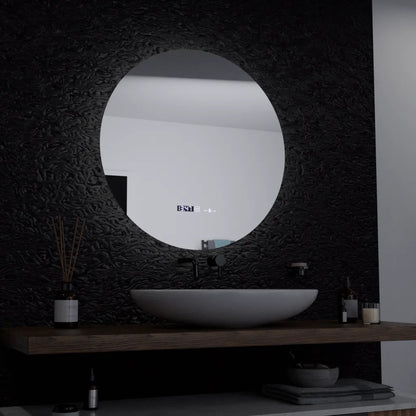 LED kerek tükör, 60 cm, Serenite MotionGlow Marcello, páramentesítő rendszer, óra és hőmérő, szabályozható tükrök Marcello alapértelmezett cím Alessandro Design
