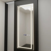 Négyszögletű LED-es tükör, 60x150 cm, Alessia Marcello radarérzékelő, páramentesítő rendszer, óra és hőmérő, Dimabila, öltözködési Couture öltözőtükrök alapértelmezett cím Alessandro Design