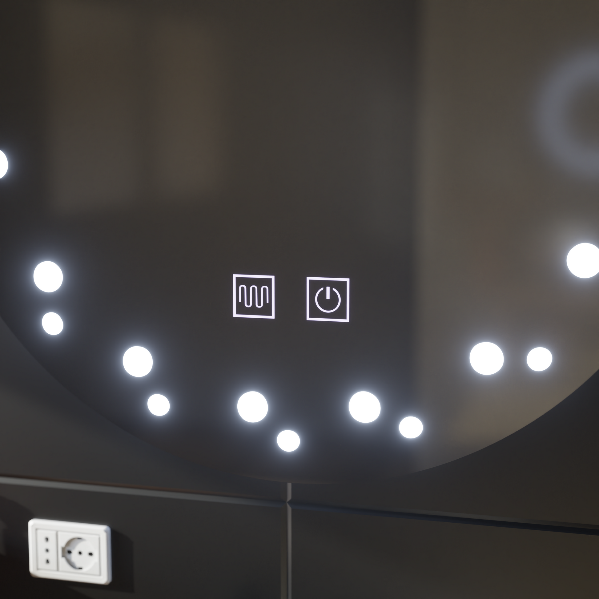 Mirror LED Touch Ivory Demist System 50X50cm Tükrök Korman E Alapértelmezett cím Alessandro Design