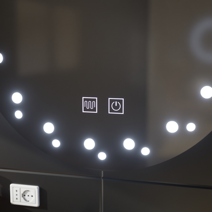 Mirror LED Touch Ivory Demist System 50X50cm Tükrök Korman E Alapértelmezett cím Alessandro Design