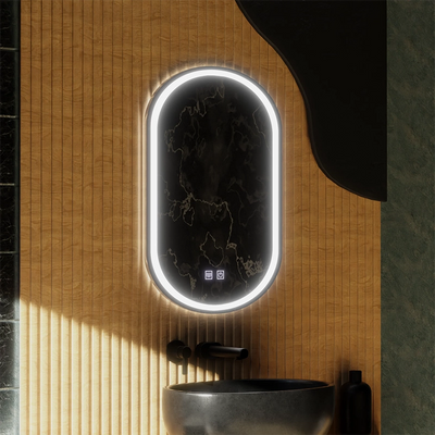 Ovális LED -tükör, 45x65cm, Velara Touch, Szabadságrendszer, Dimable