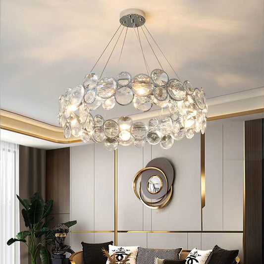 Angelica kristálycsillár 6XE14 ezüst, átmérő 49 cm, állítható magasságú modern csillárok alapértelmezett cím Alessandro Design