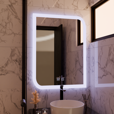 CLARIVO LED Tükör Négyszögletű, 60X80cm, Érintős, Páramentesítő rendszer
