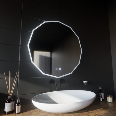 Kerek LED-es tükör, 60cm, VIVO Touch, Páramentesítő rendszer, Szabályozható