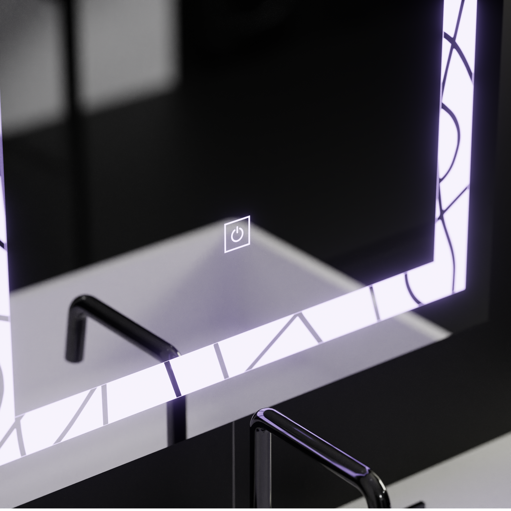 Téglalap alakú LED tükör, 60x80 cm, Deco Frame Basic Touch Mirrors Korman C Alapértelmezett cím Alessandro Design