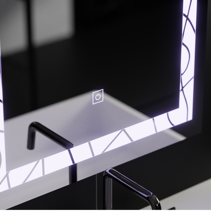 Téglalap alakú LED tükör, 60x80 cm, Deco Frame Basic Touch Mirrors Korman C Alapértelmezett cím Alessandro Design