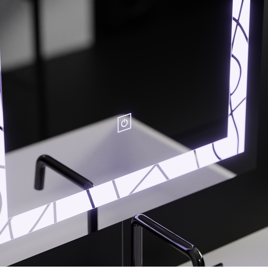 Téglalap alakú LED tükör, 60x80 cm, Deco Frame Basic Touch Mirrors Korman C Alapértelmezett cím Alessandro Design