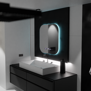 Négyszögletű LED-es tükör 60x60 Aura Riflesso Puro MotionGlow Marcello, Páramentesítő rendszer, hőmérő és óra, szabályozható tükrök Marcello Alapértelmezett cím Alessandro Design