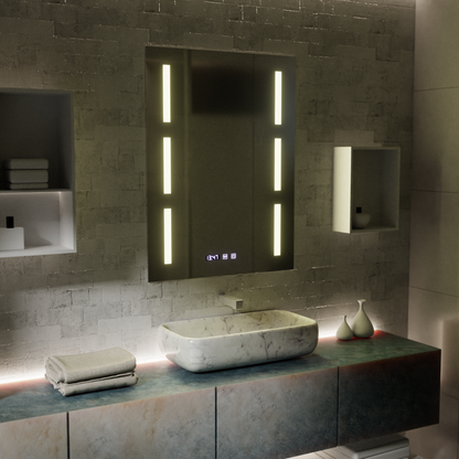 Mirror LED Touch Erich S86/60X80 páramentesítő rendszer, óra és hőmérséklet 60x80 cm Tükrök Korman S Alapértelmezett cím Alessandro Design