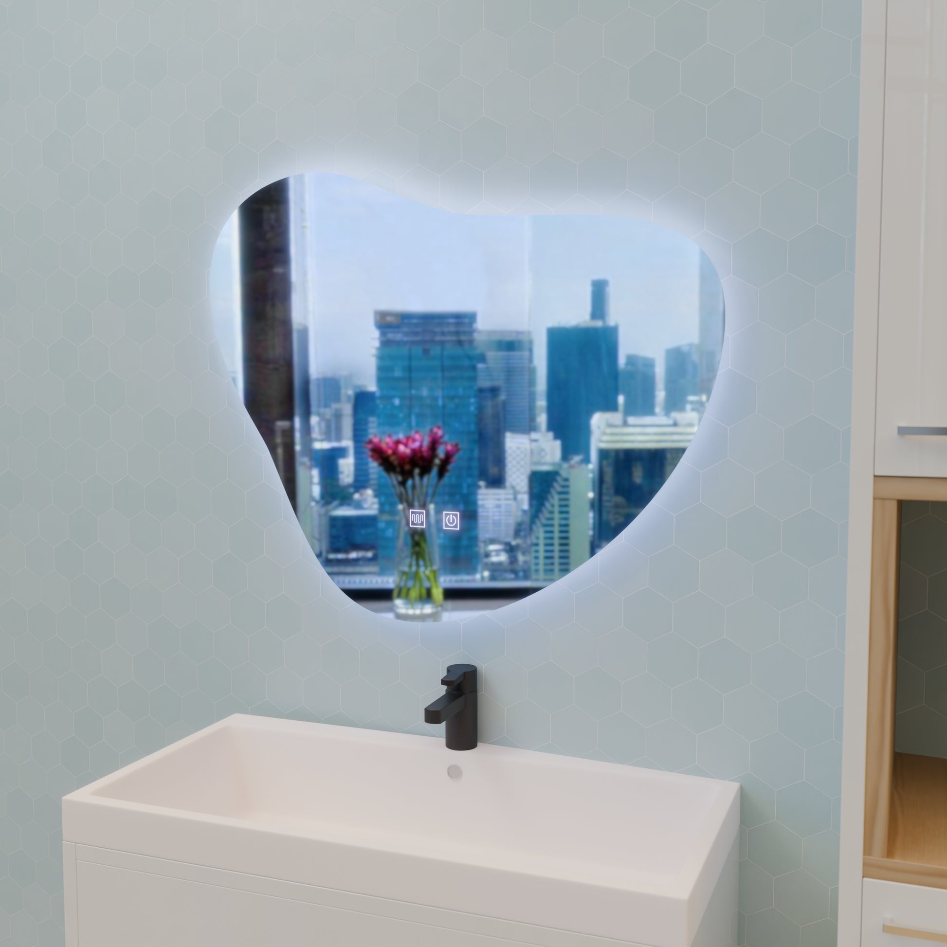 Mirror LED Touch Avonita Demist System 87X70cm, E83S/87X70 Tükrök Korman E Alapértelmezett cím Alessandro Design