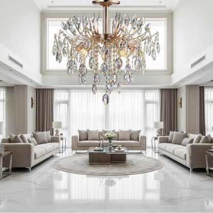 PALERMO Eleganza kristálycsillár 5xE14, átmérő 50 cm, arany