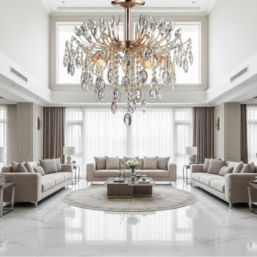 PALERMO Eleganza kristálycsillár 5xE14, átmérő 50 cm, arany