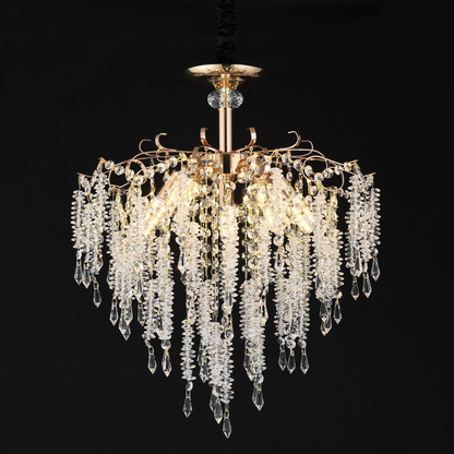 Candelabru Cristal STROZZI Eleganza 5xE14, Diametru 50cm, Auriu Candelabre Cristal Default Title Alessandro Design