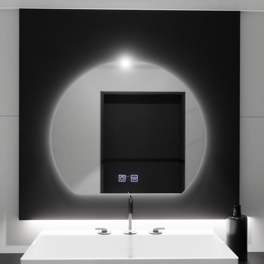 Félhold LED-es tükör, 60x54, Soluna Touch, Páramentesítő rendszer, Tompítható tükrök Korman E Alapértelmezett cím Alessandro Design