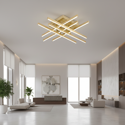 LED csillár távirányítóval LINEX, 81 W, fény 3000K/4000K/6000K, szabályozható, arany