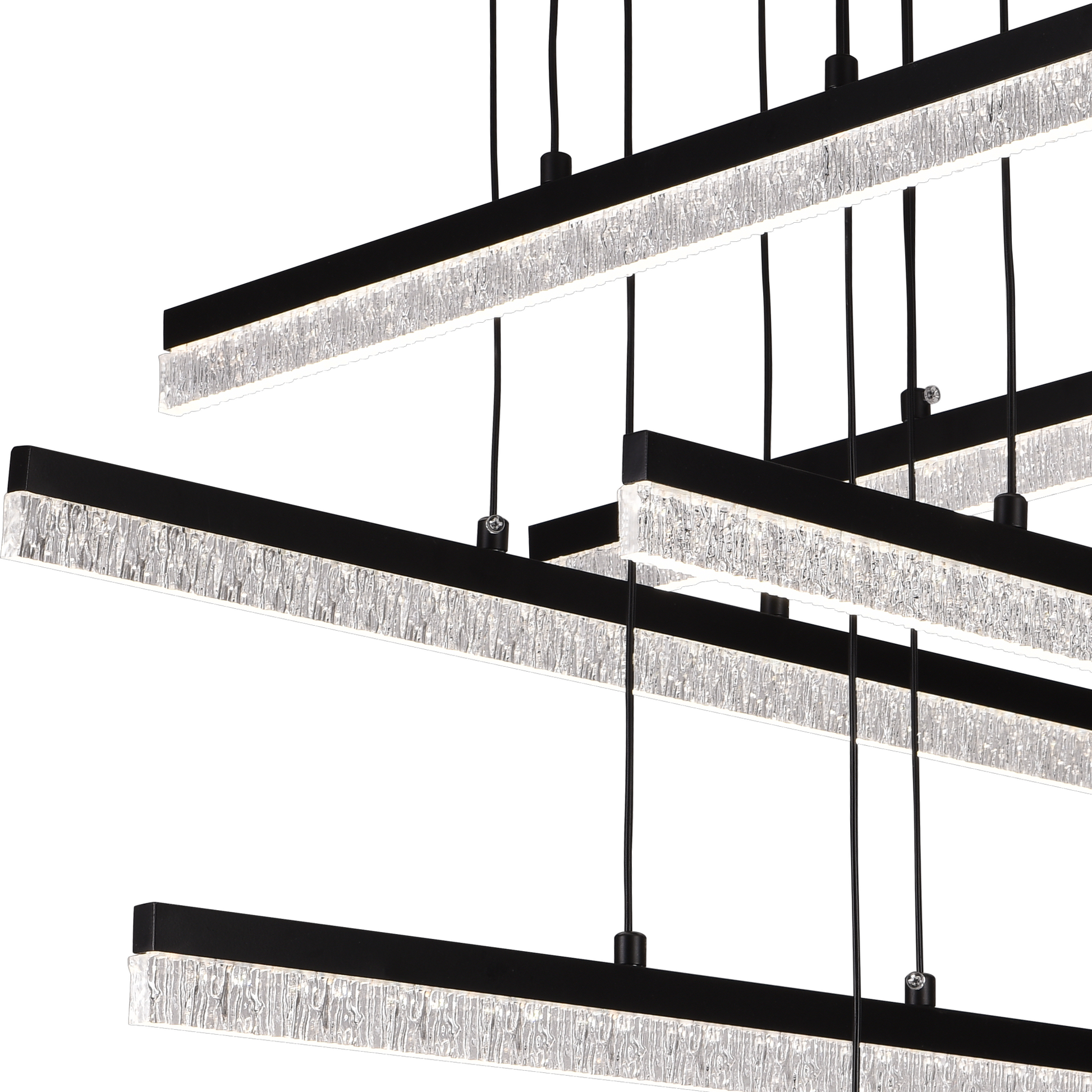 Lustra LED Suspendata cu Telecomanda, STRATA, 6 elemente, 82W, Lumina 3000/4000/6000K, Negru, Inaltime Reglabila Lustre LED cu Telecomanda Default Title Alessandro Design