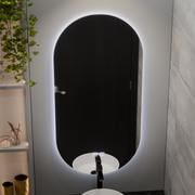 Ovális LED -tükör, 50x100cm, Velara Touch, Szabadságrendszer, Dimable