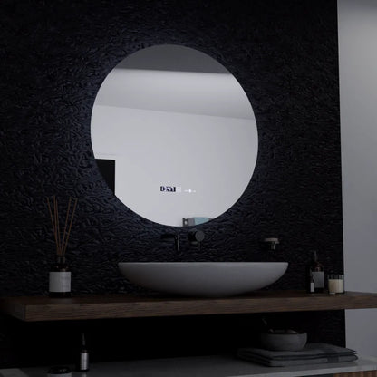 LED kerek tükör, 60 cm, Serenite MotionGlow Marcello, páramentesítő rendszer, óra és hőmérő, szabályozható tükrök Marcello alapértelmezett cím Alessandro Design