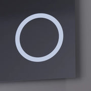 Négyszögletű LED-es tükör, 80x60 cm, Precision MotionGlow Marcello, páramentesítő rendszer, óra és hőmérő, kozmetikai nagyító, szabályozható Marcello tükrök alapértelmezett cím Alessandro Design