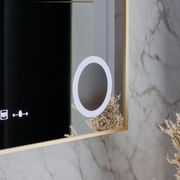 Oglinda LED Senzor MotionGlow Rosalia 80x60 cm Lumina Calda/Rece/Neutra Dimabila Sistem Dezaburire Termometru Ceas Colectia Marcello Funghi Oglinzi Marcello Default Title Alessandro Design