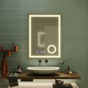 LED érintőtükör NIVERA páramentesítő rendszer, óra és hőmérséklet 60x80 cm kozmetikai nagyító tükrök Korman S alapértelmezett cím Alessandro Design