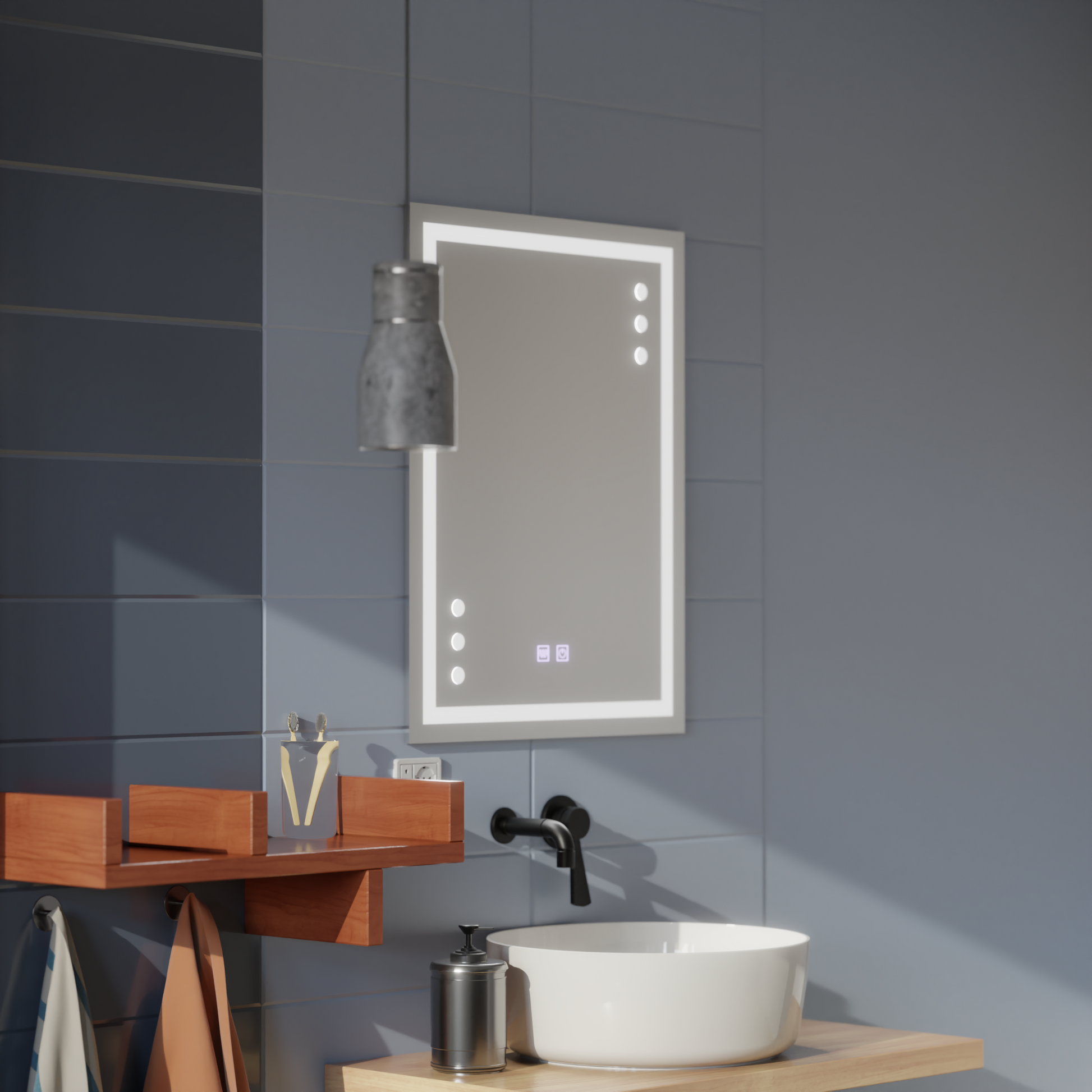 Mirror LED Touch Infima Demist System 60X80cm Tükrök Korman E Alapértelmezett cím Alessandro Design