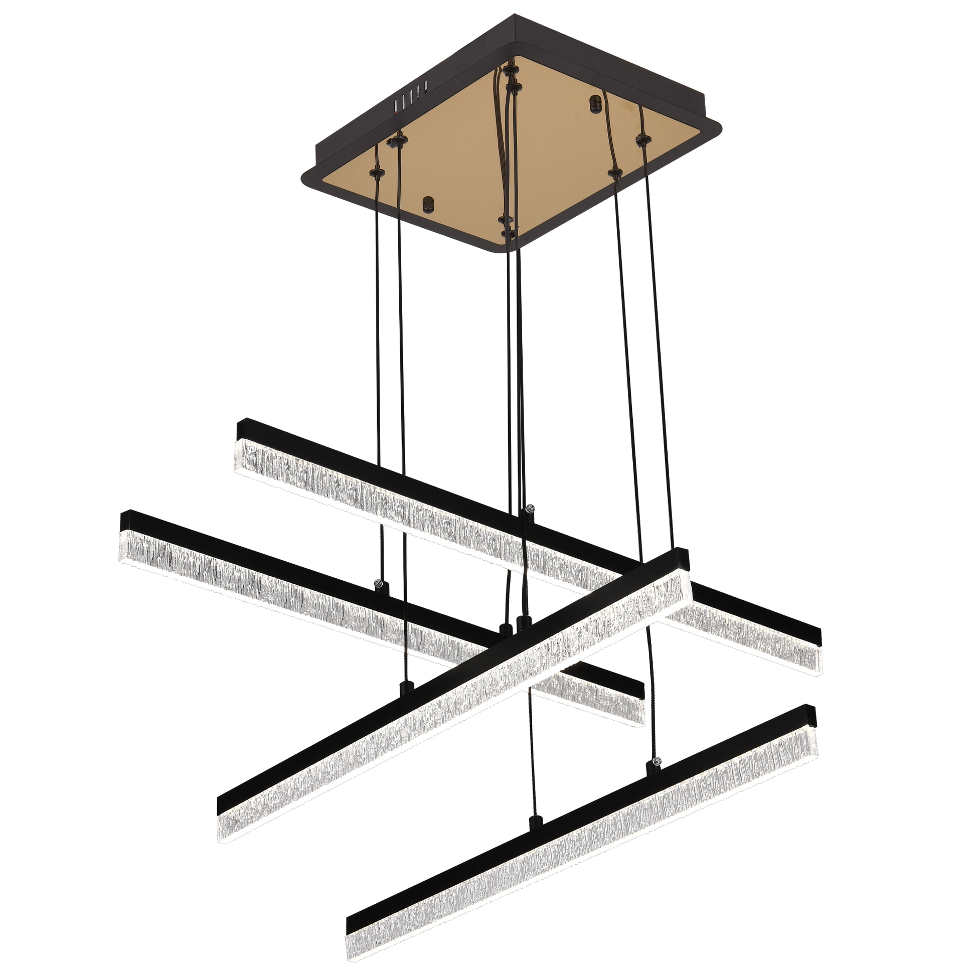 Lustra LED Suspendata cu Telecomanda STRATA, 4 elemente, 54W, Lumina 3000/4000/6000K, Negru, Inaltime Reglabila Lustre LED cu Telecomanda Default Title Alessandro Design