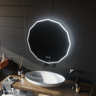 Kerek LED-es tükör, 70cm, VIVO Touch, Páramentesítő rendszer, Szabályozható