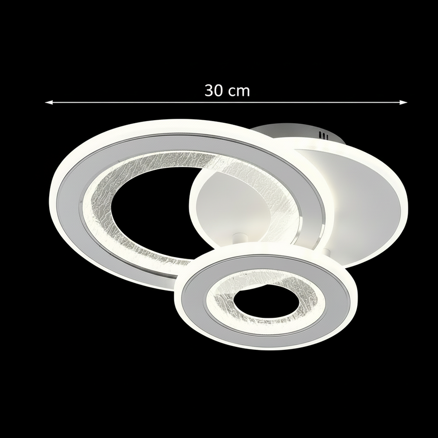 LED csillár 53 W, 3 kör, hideg/meleg/semleges fény, fehér LED csillárok Alapértelmezett cím Alessandro Design