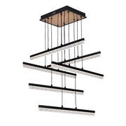 Lustra LED Suspendata cu Telecomanda, STRATA, 6 elemente, 82W, Lumina 3000/4000/6000K, Negru, Inaltime Reglabila Lustre LED cu Telecomanda Default Title Alessandro Design