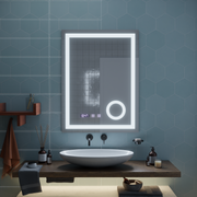 LED érintőtükör NIVERA páramentesítő rendszer, óra és hőmérséklet 60x80 cm kozmetikai nagyító tükrök Korman S alapértelmezett cím Alessandro Design