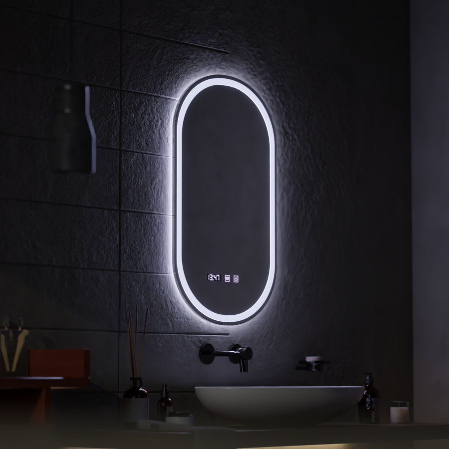 LED érintőtükör ONIRA páramentesítő rendszer, óra és hőmérséklet 50x80 cm Tükrök Korman S Alapértelmezett cím Alessandro Design