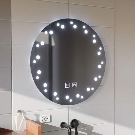 Touch Ivory LED Mirror, Páramentesítő rendszer, Átmérő 60cm, Hideg fény 6000K Korman Mirrors E Alapértelmezett cím Alessandro Design