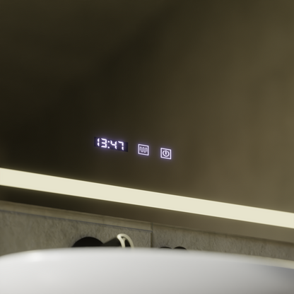 LED Touch MODENA tükör páramentesítő rendszer, óra és hőmérséklet 80x60 cm Tükrök Korman S Alapértelmezett cím Alessandro Design