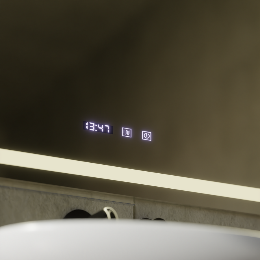 LED Touch MODENA tükör páramentesítő rendszer, óra és hőmérséklet 80x60 cm Tükrök Korman S Alapértelmezett cím Alessandro Design