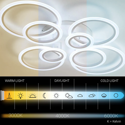 LED csillár távirányítóval BETTY 127W, 8 kör, hideg/meleg/semleges fény, szabályozható, fehér LED-es csillár távirányítóval Alapértelmezett cím Alessandro Design