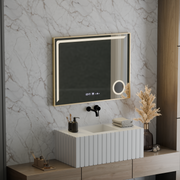 Oglinda LED Senzor MotionGlow Rosalia 80x60 cm Lumina Calda/Rece/Neutra Dimabila Sistem Dezaburire Termometru Ceas Colectia Marcello Funghi Oglinzi Marcello Default Title Alessandro Design