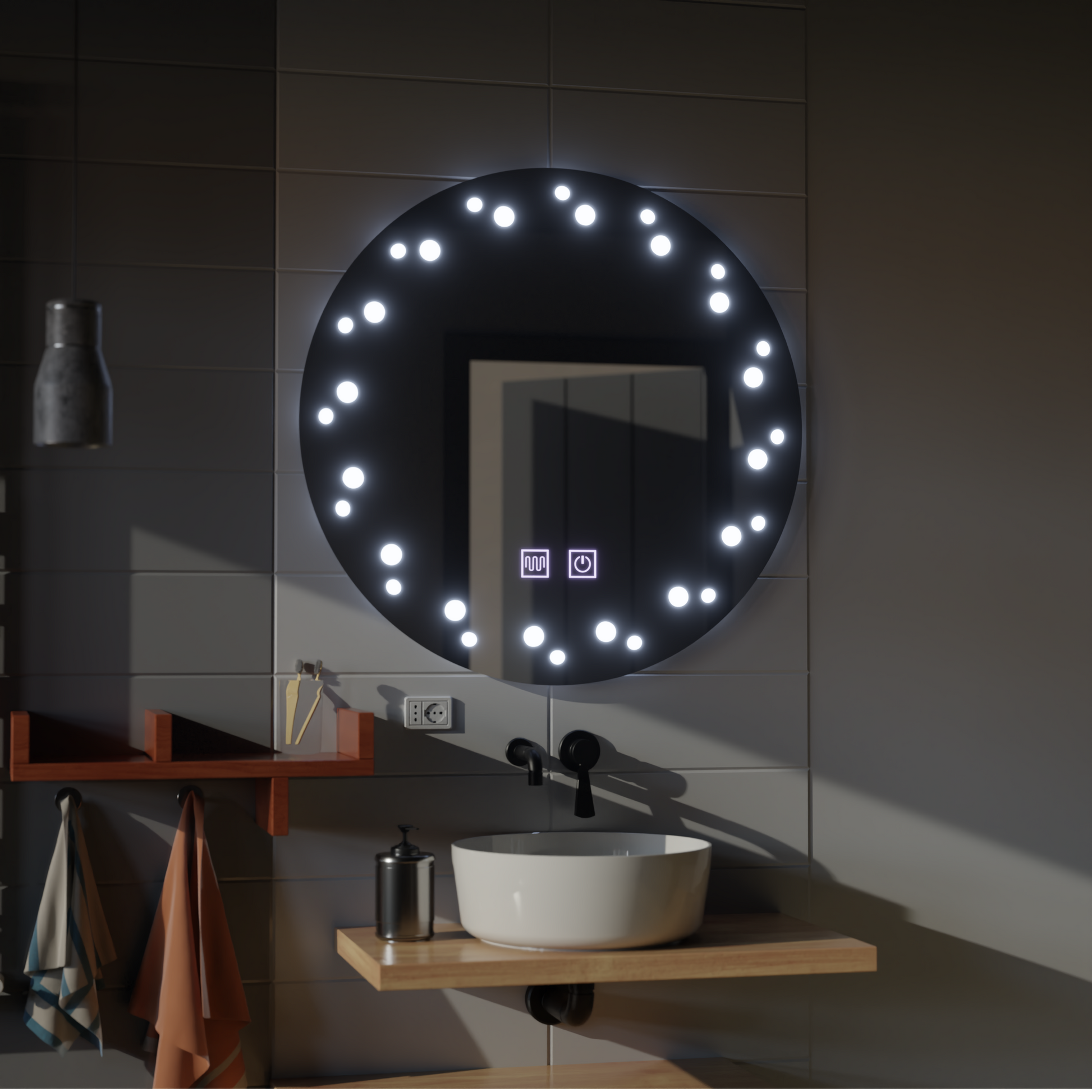 Oglinda LED Touch Ivory Sistem Dezaburire 50X50cm Oglinzi Korman E Default Title Alessandro Design