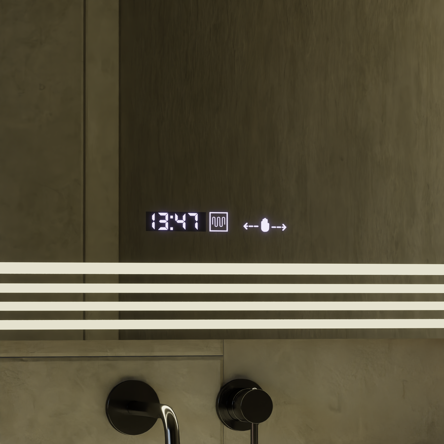 Oglinda LED Rectangulara, 120x80cm, Venezia Senzor MotionGlow Marcello, Sistem Dezaburire, Ceas & Termometru, Dimabila Oglinzi Marcello Default Title Alessandro Design