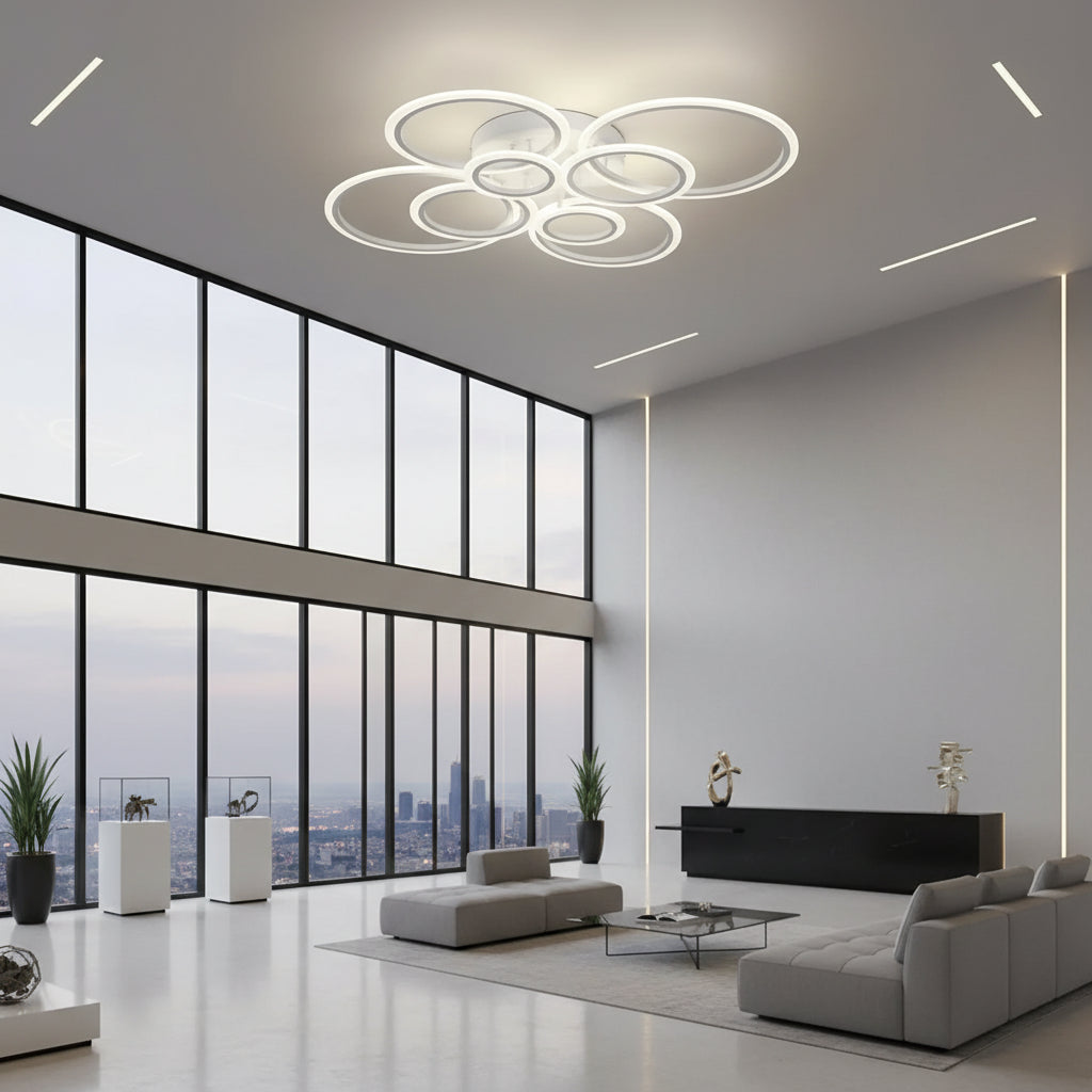 LED csillár távirányítóval BETTY 127W, 8 kör, hideg/meleg/semleges fény, szabályozható, fehér LED-es csillár távirányítóval Alapértelmezett cím Alessandro Design