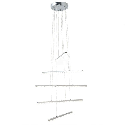 Lustra LED suspendata cu telecomanda si cristal LIBORIA 64W, lumina Rece/Calda/Neutra, Dimabila, Crom Lucios Lustre LED cu Telecomanda Default Title Alessandro Design