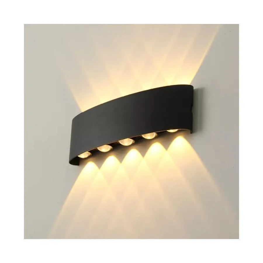 Fantas beltéri/kültéri LED fali lámpa, 10 forrás x 1W, IP65, fekete, 3000K kültéri fali lámpák alapértelmezett cím Alessandro Design